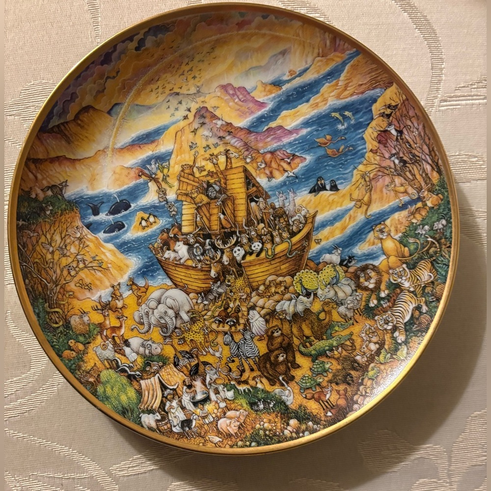 1991 Franklin Mint Two by Two Noah’s Ark Bill Bell Porcelain Plate